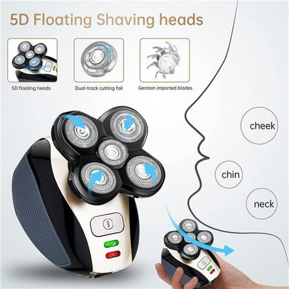 Head Shaver for Bald Men 5 in 1 Bald Head Razor Grooming Kit - Picture 2 of 6